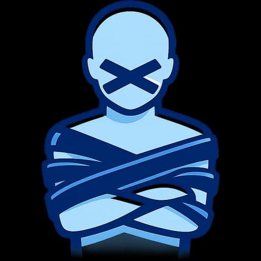 A bound and gagged figure