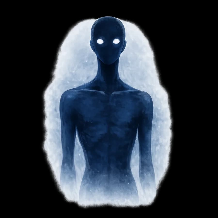 From the archive: a dark figure standing at the edge of a treeline, not coming forward